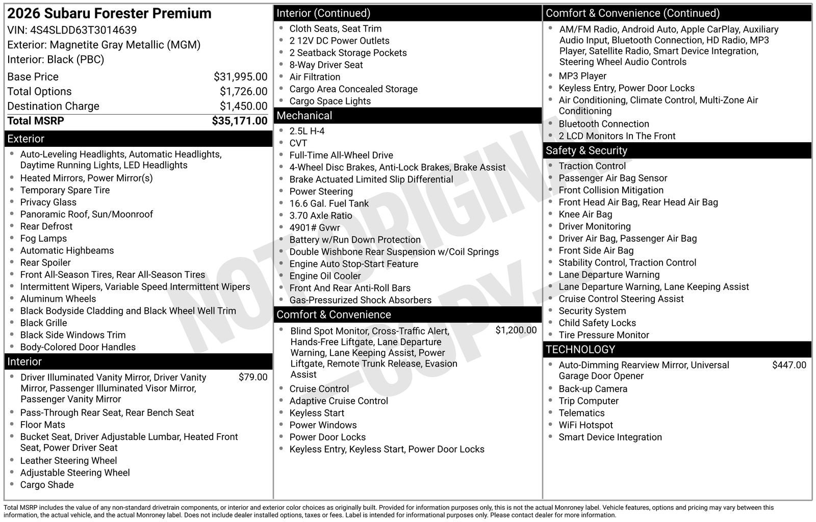 2026 Subaru Forester Premium