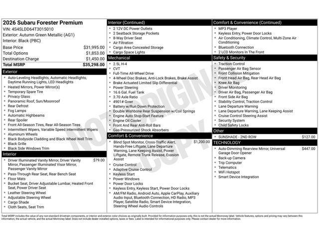 2026 Subaru Forester Premium