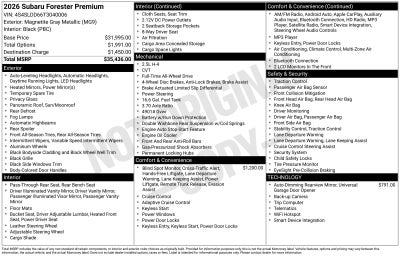 2026 Subaru Forester Premium