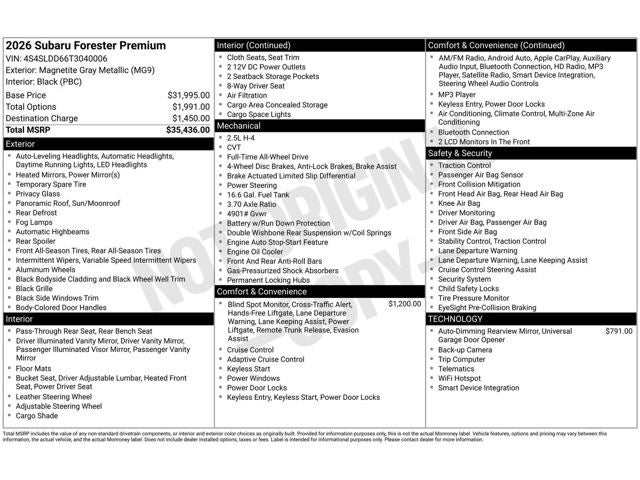 2026 Subaru Forester Premium
