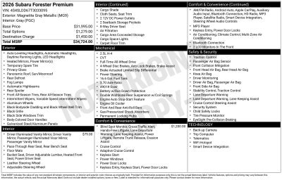 2026 Subaru Forester Premium