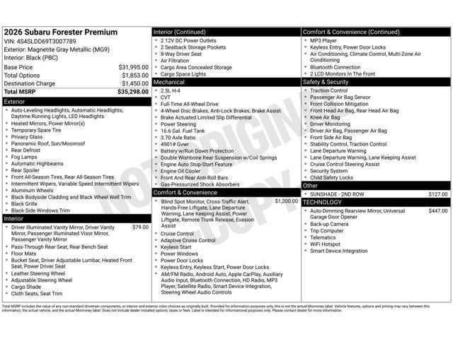 2026 Subaru Forester Premium