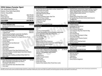 2026 Subaru Forester Sport
