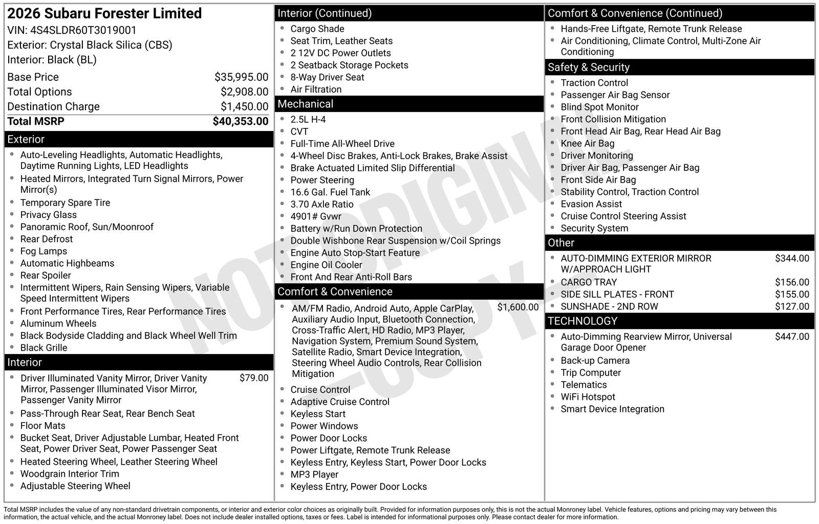 2026 Subaru Forester Limited