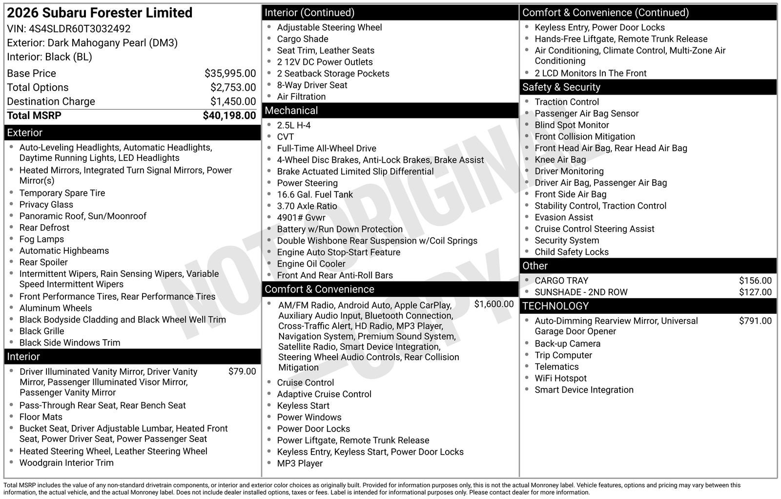 2026 Subaru Forester Limited