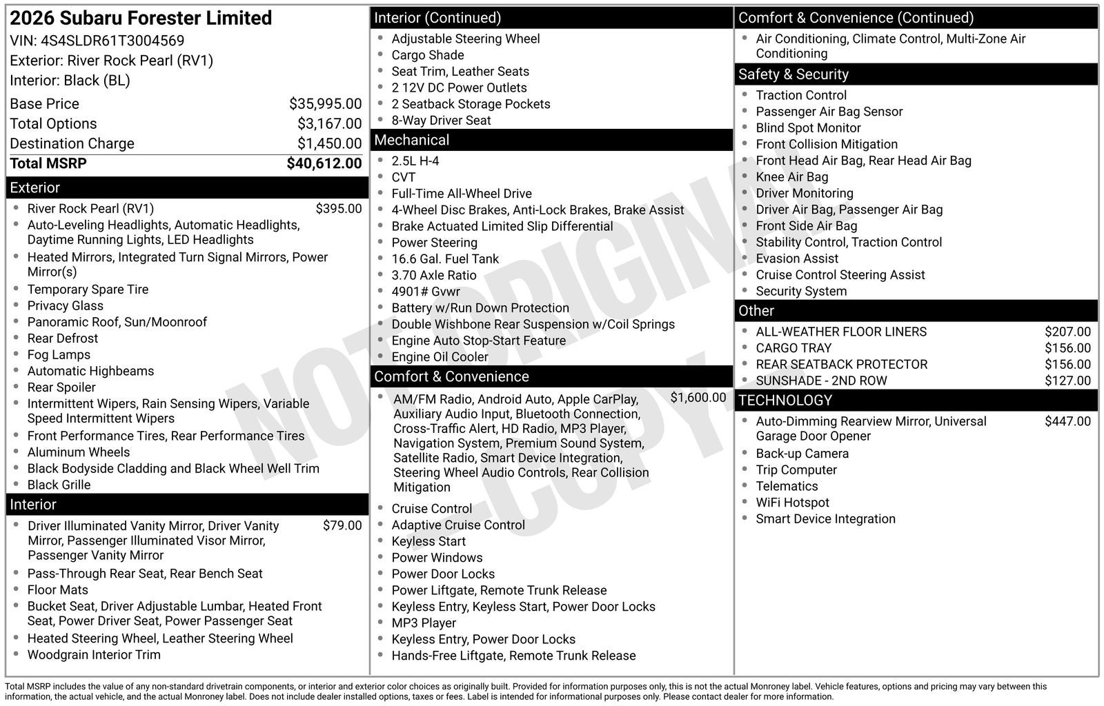 2026 Subaru Forester Limited