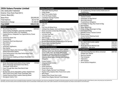 2026 Subaru Forester Limited