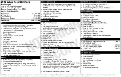 2026 Subaru Ascent Limited 7-Passenger