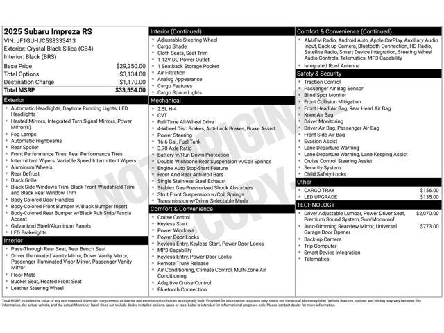 2025 Subaru Impreza RS
