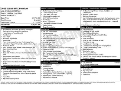 2025 Subaru WRX Premium