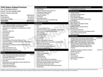 2026 Subaru Outback Premium