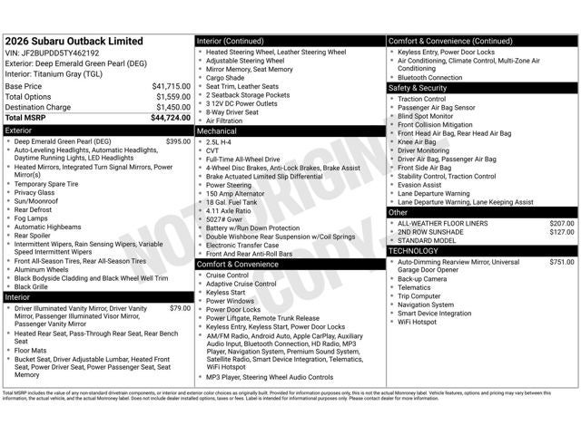 2026 Subaru Outback Limited