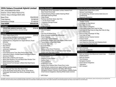 2026 Subaru Crosstrek Hybrid Limited Hybrid