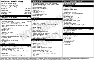 2025 Subaru Forester Touring