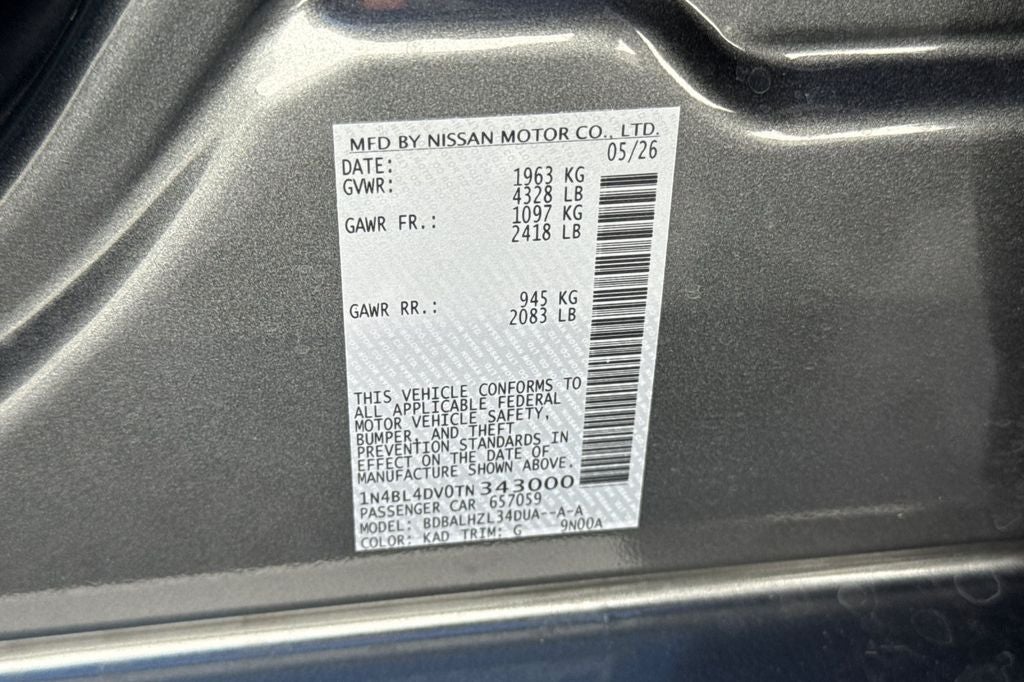 2026 Nissan Altima 2.5 SV