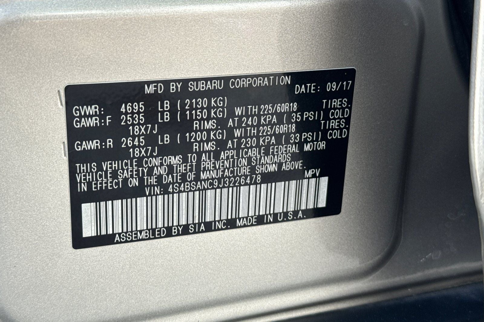 2018 Subaru Outback 2.5i Limited