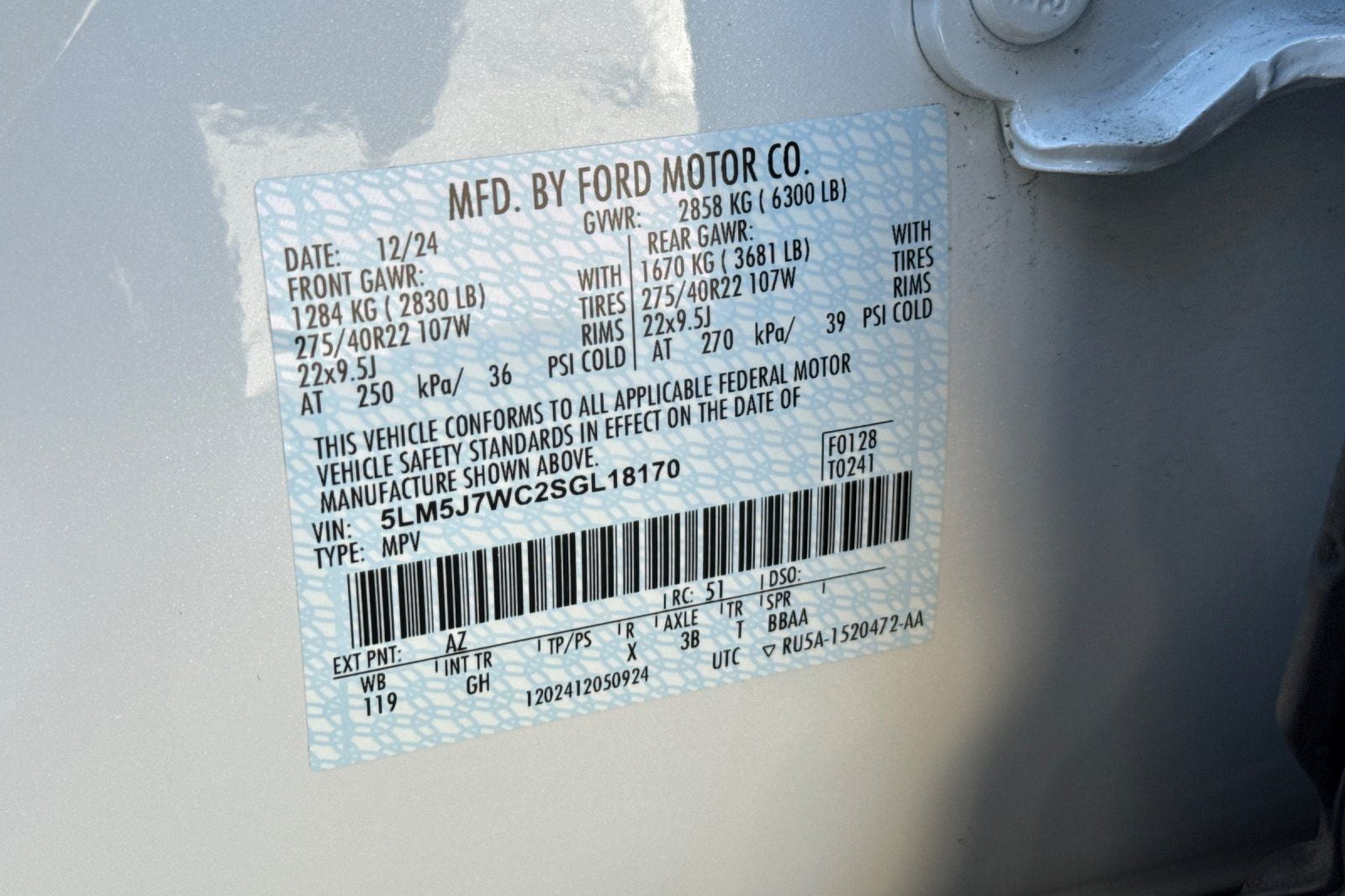 2025 Lincoln Aviator Reserve Equipment Group 200A