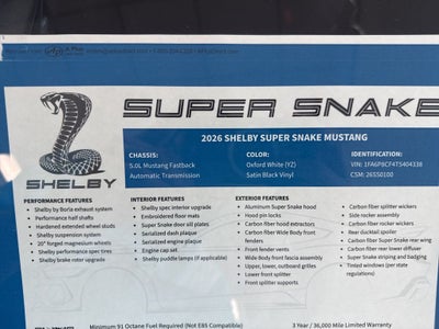 2026 Ford SHELBY SUPER SNAKE