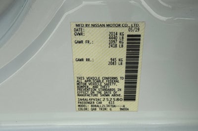 2019 Nissan Altima 2.0 Platinum