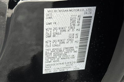 2026 Nissan Frontier Crew Cab SV