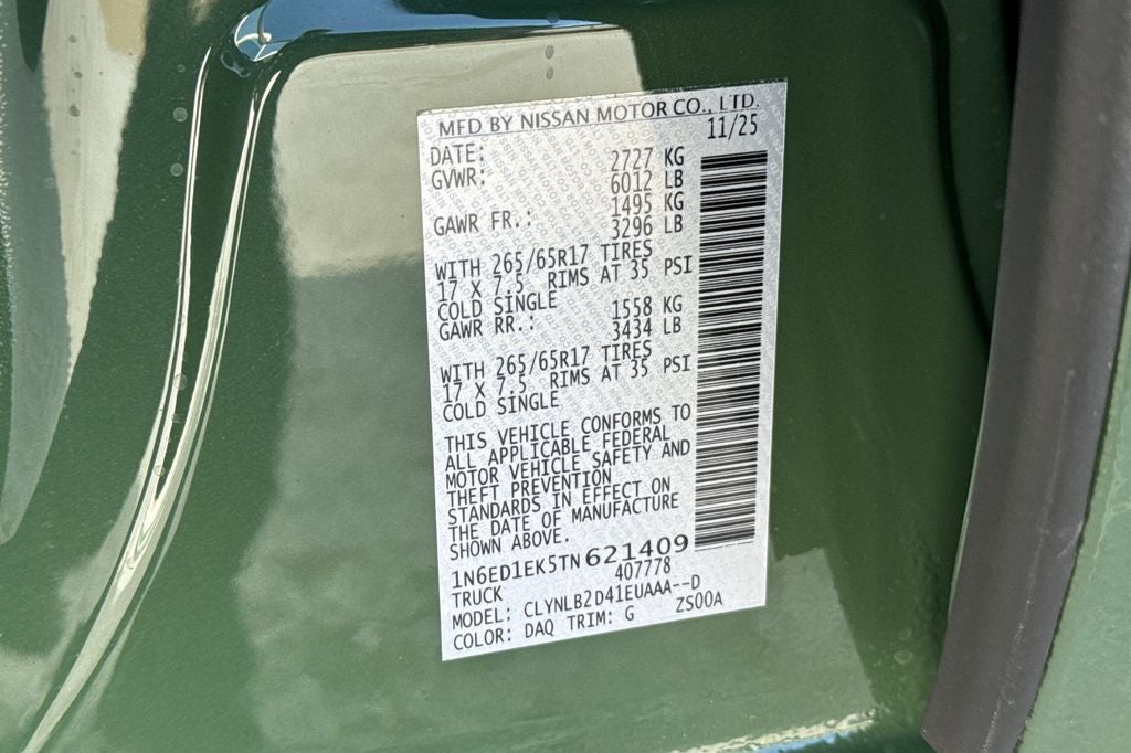 2026 Nissan Frontier Crew Cab SV