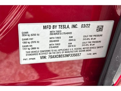 2022 Tesla Model X .