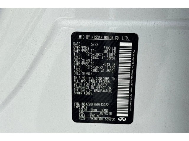 2022 INFINITI QX80 SENSORY 2WD